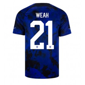 Herren Fußballbekleidung Vereinigte Staaten Timothy Weah #21 Auswärtstrikot WM 2022 Kurzarm